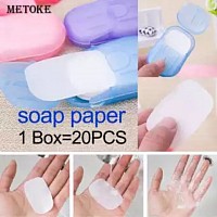 Rs. 200 Travel Soap Paper Washing Hand Bath Clean Scented Slice Sheets 20pcs 1 Disposable Box Soap Portable Mini Paper Soap